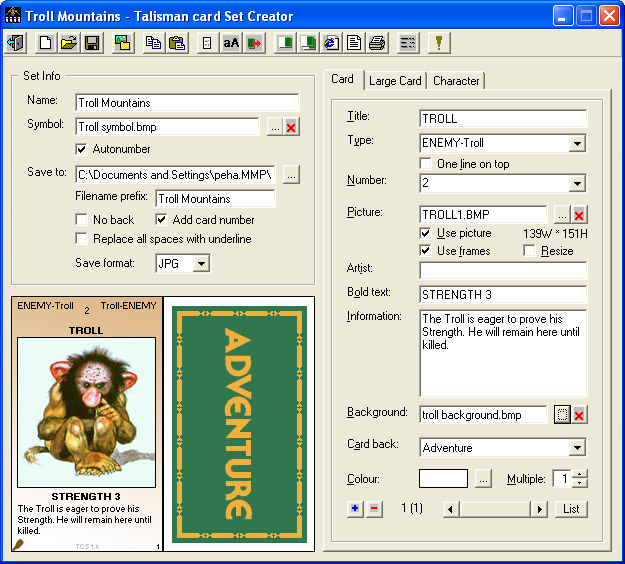 TCS editor screenshot